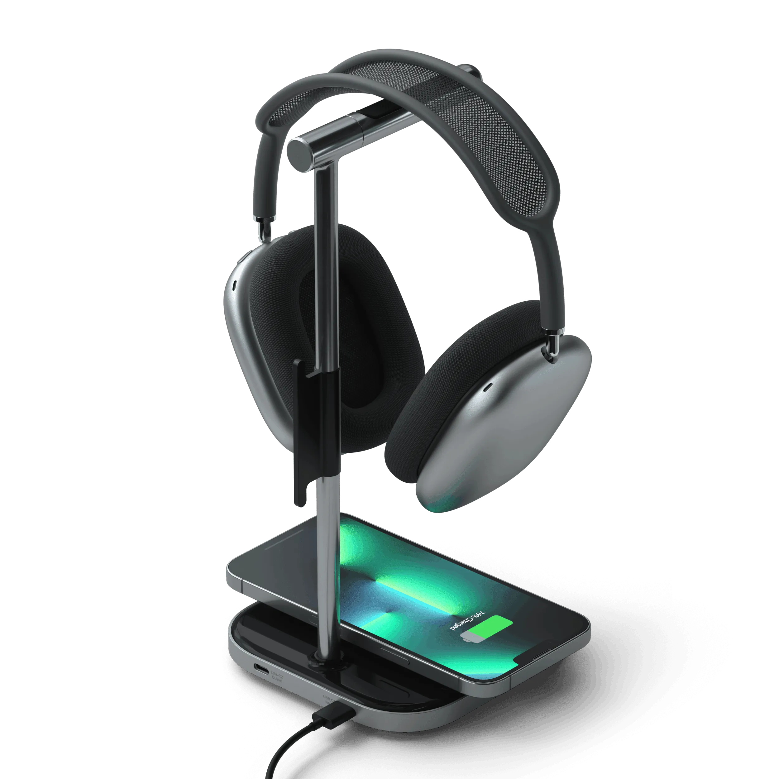 2-in-1 Headphone Stand with Wireless Charger