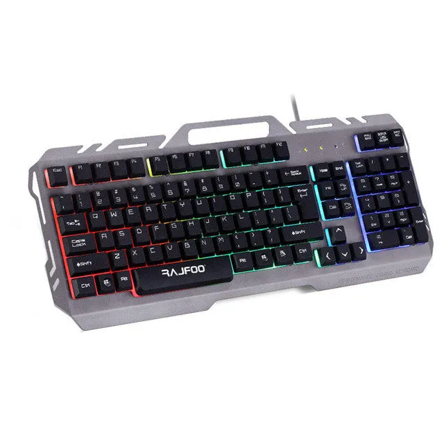 2017 Hot Sale USB Wired Illuminated Colorful LED Backlight Multimedia PC Gaming Keyboard Free Shipping