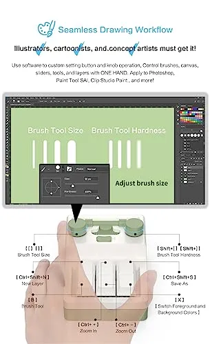 6 Key 2 Knob Programmable Macro Keyboard - Wired/Bluetooth/2.4G, 400mAh, RGB Hot-Swap for Gaming & Photoshop