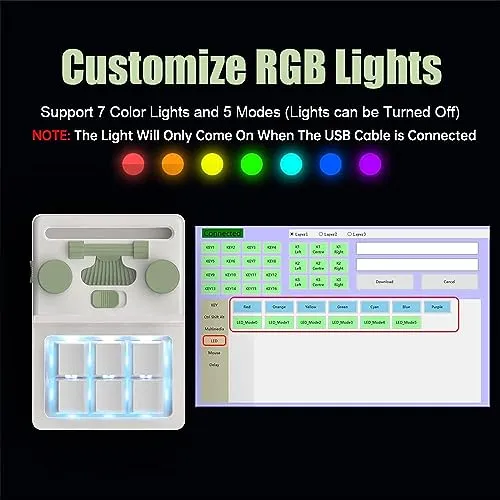 6 Key 2 Knob Programmable Macro Keyboard - Wired/Bluetooth/2.4G, 400mAh, RGB Hot-Swap for Gaming & Photoshop