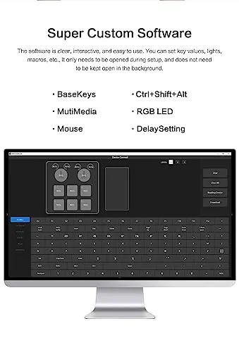 6 Key 2 Knob Programmable Macro Keyboard - Wired/Bluetooth/2.4G, 400mAh, RGB Hot-Swap for Gaming & Photoshop