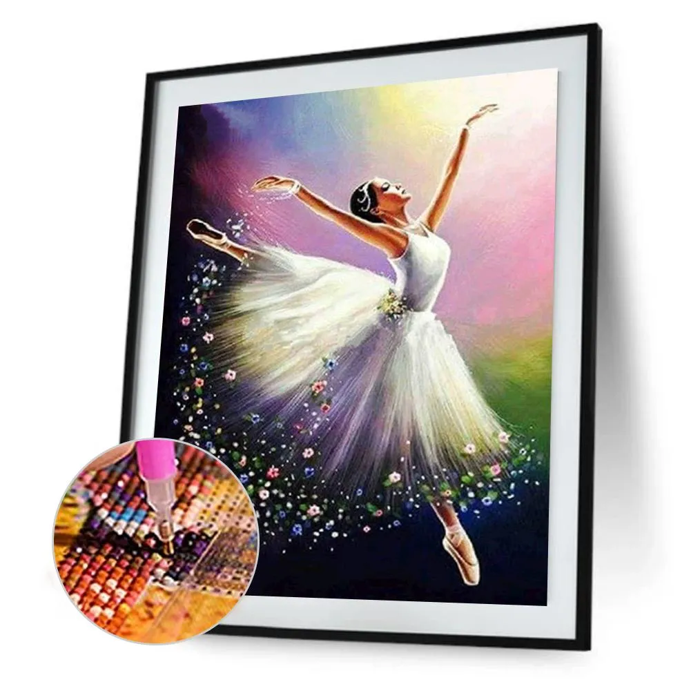 Ballet Girl - 5D DIY Round Drill Diamond Painting (Canvas 30x40cm/11.81x15.71in )