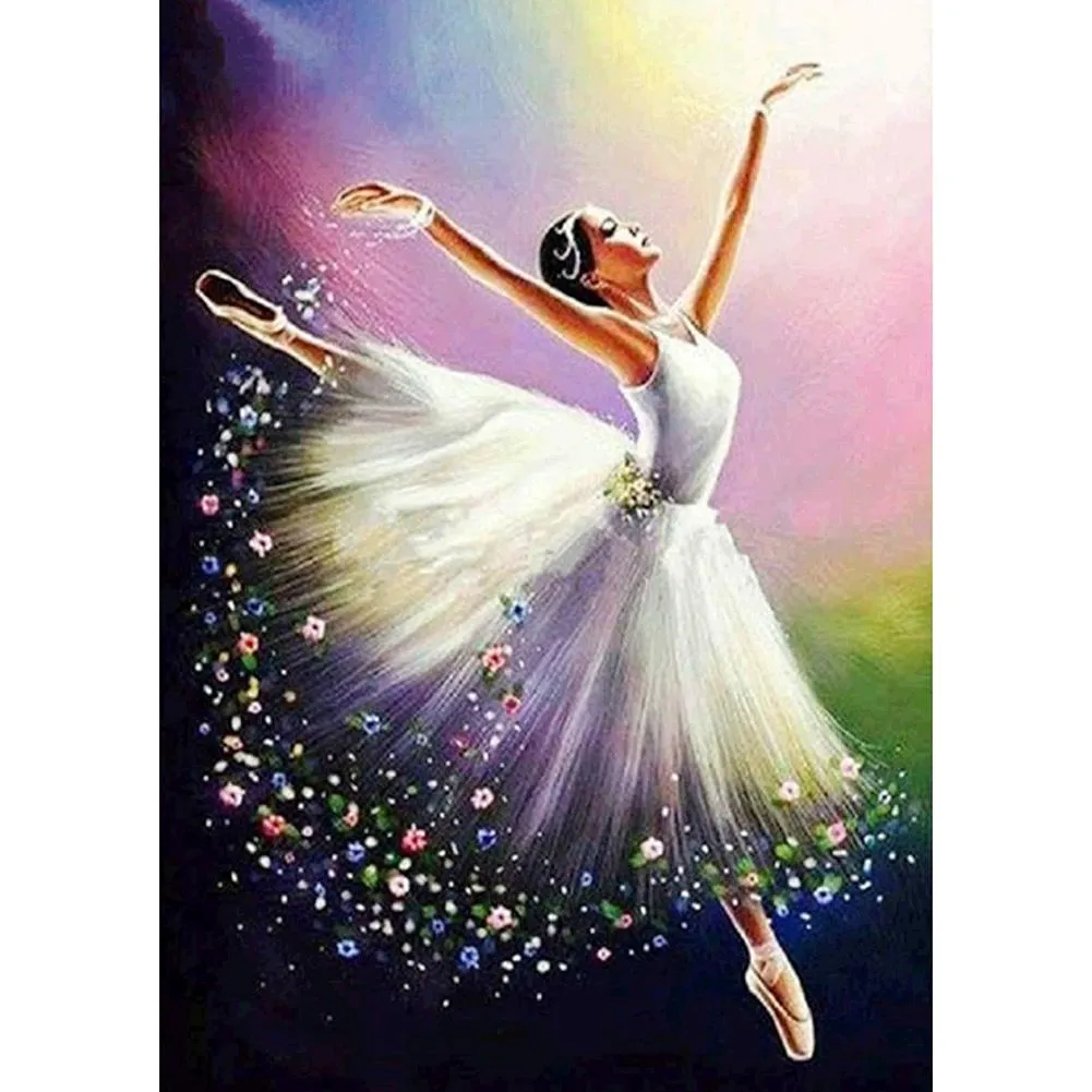 Ballet Girl - 5D DIY Round Drill Diamond Painting (Canvas 30x40cm/11.81x15.71in )