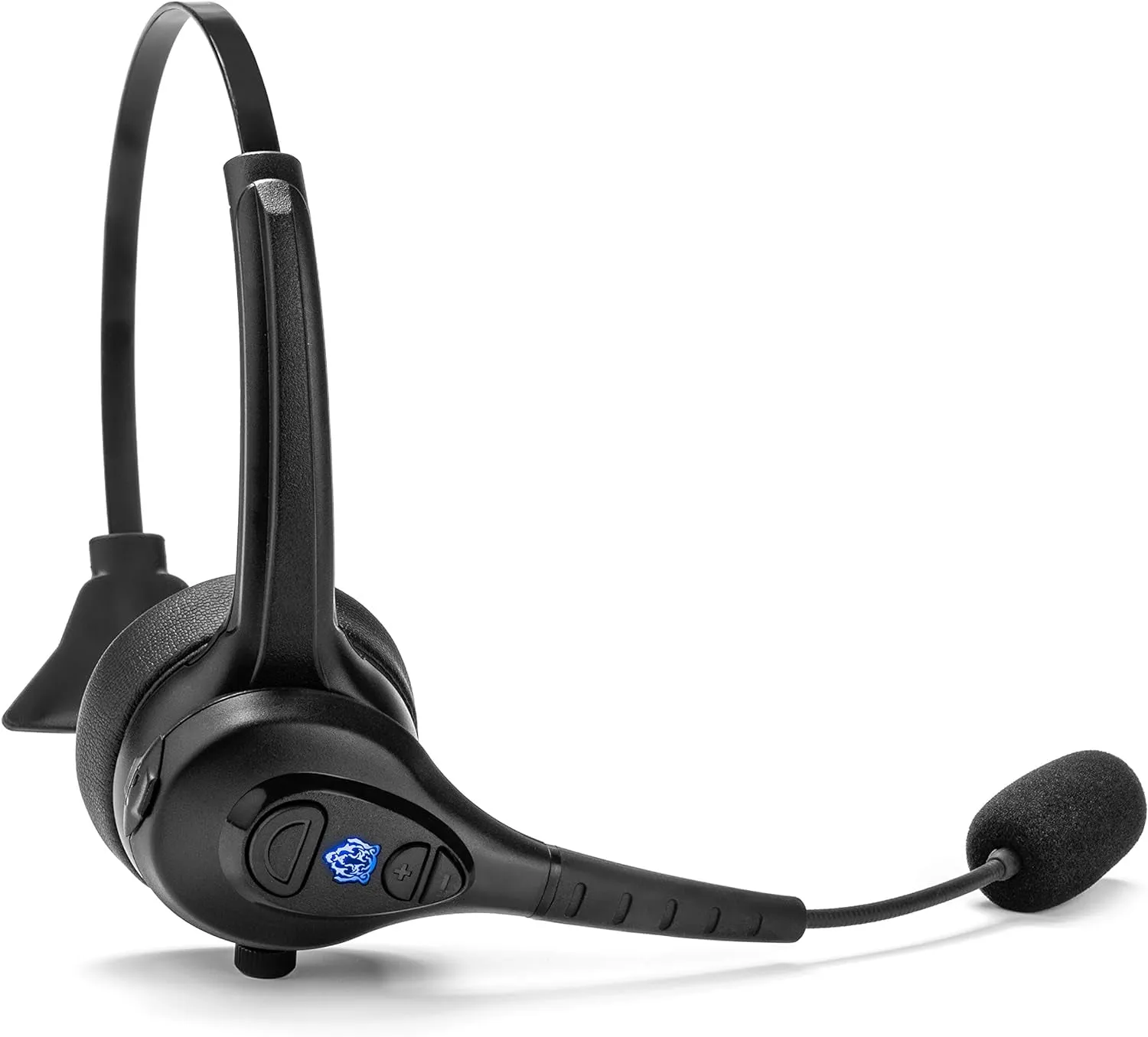 Blue Tiger Advantage plus Wireless Bluetooth Headset - Professional Trucker and Office Headset with Microphone - Durable, Noise Cancelling, Clear Sound, Long Battery Life, No Wires - 36 Hour Talk Time