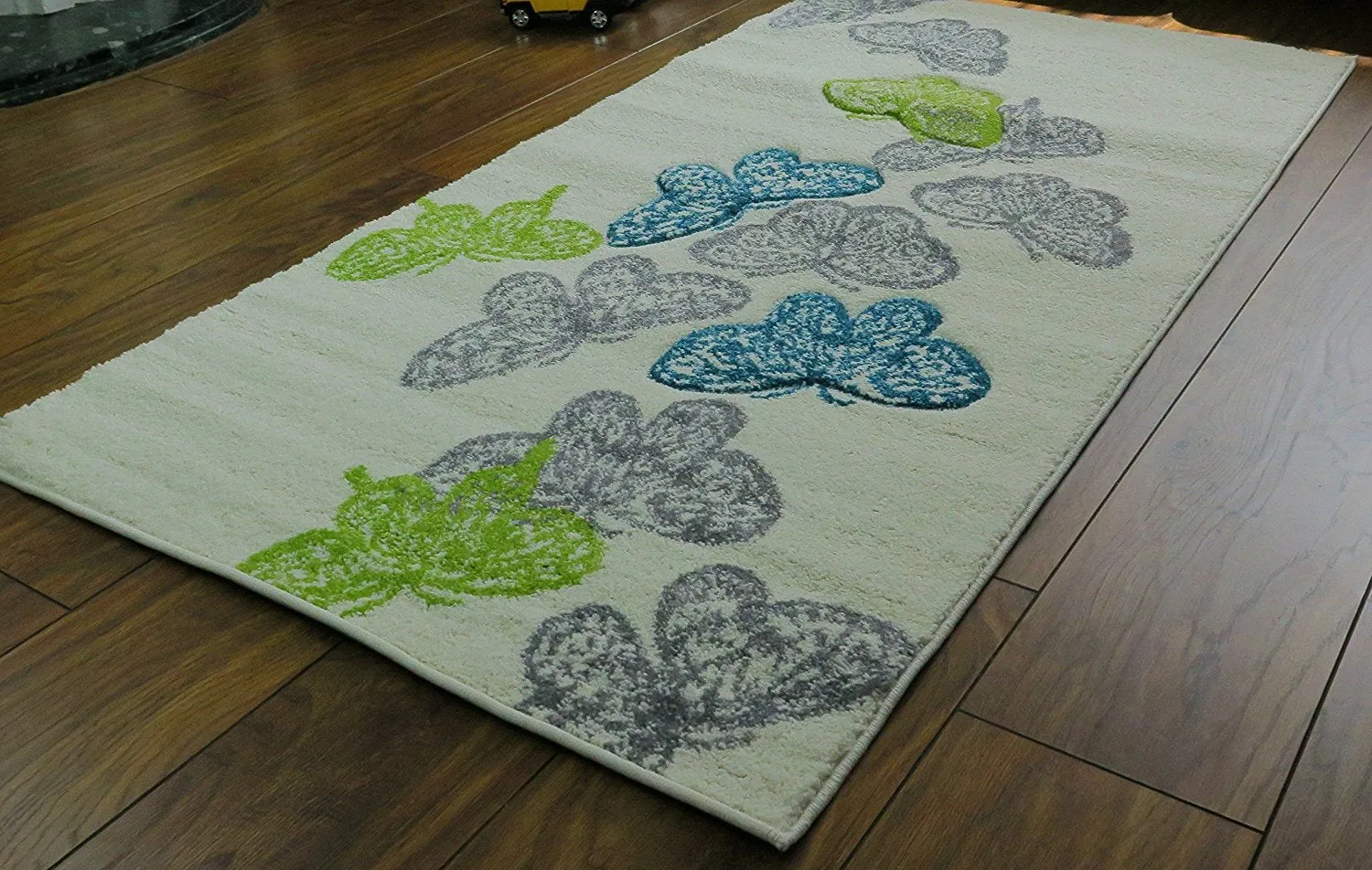 Butterfly Rug for Girls Room, Multi-Coloured, 120 x 170cm