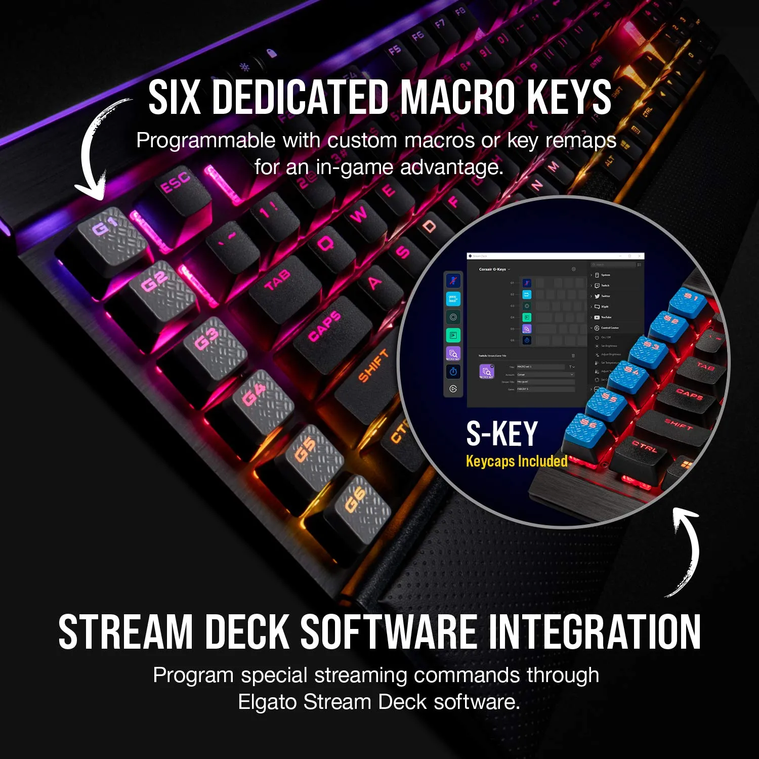 Corsair K95 RGB PLATINUM XT Mechanical Wired Gaming Keyboard - Cherry MX Speed Switches - PBT Double-Shot Keycaps - iCUE Compatible - QWERTY NA Layout - Black