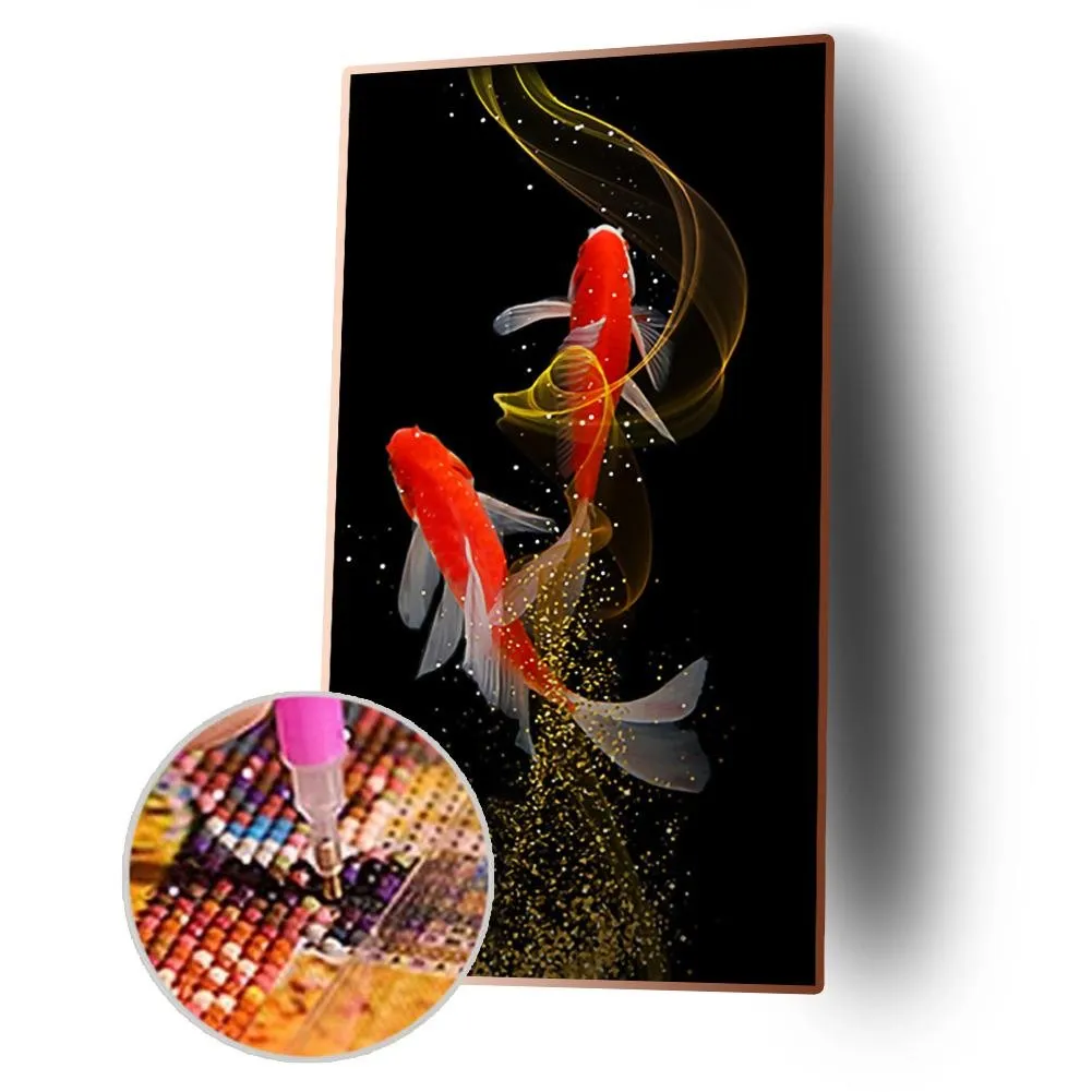 Fishes - 5D DIY Round Drill Diamond Painting (Canvas 45x85cm/17.72x33.46in )