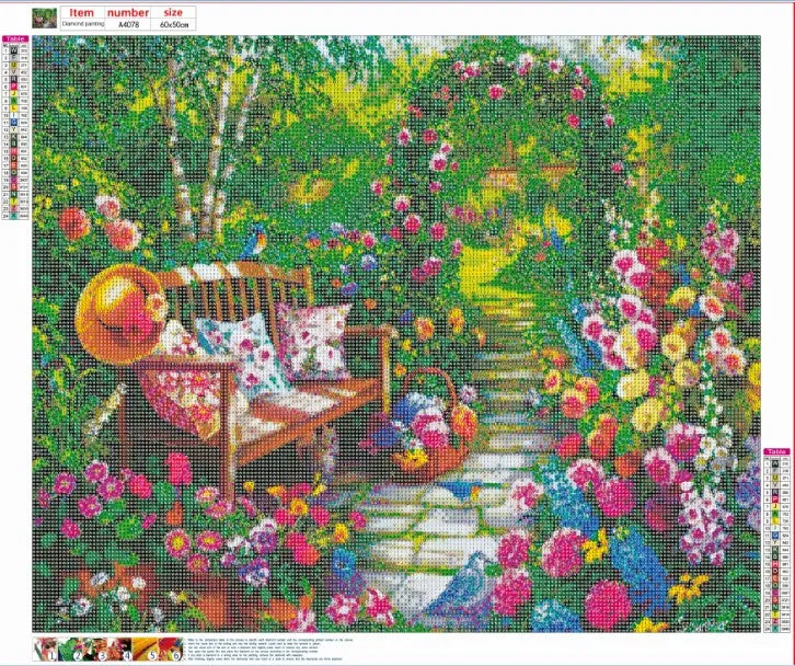 Flower Garden - Full Round Diamond Painting(50*60cm)