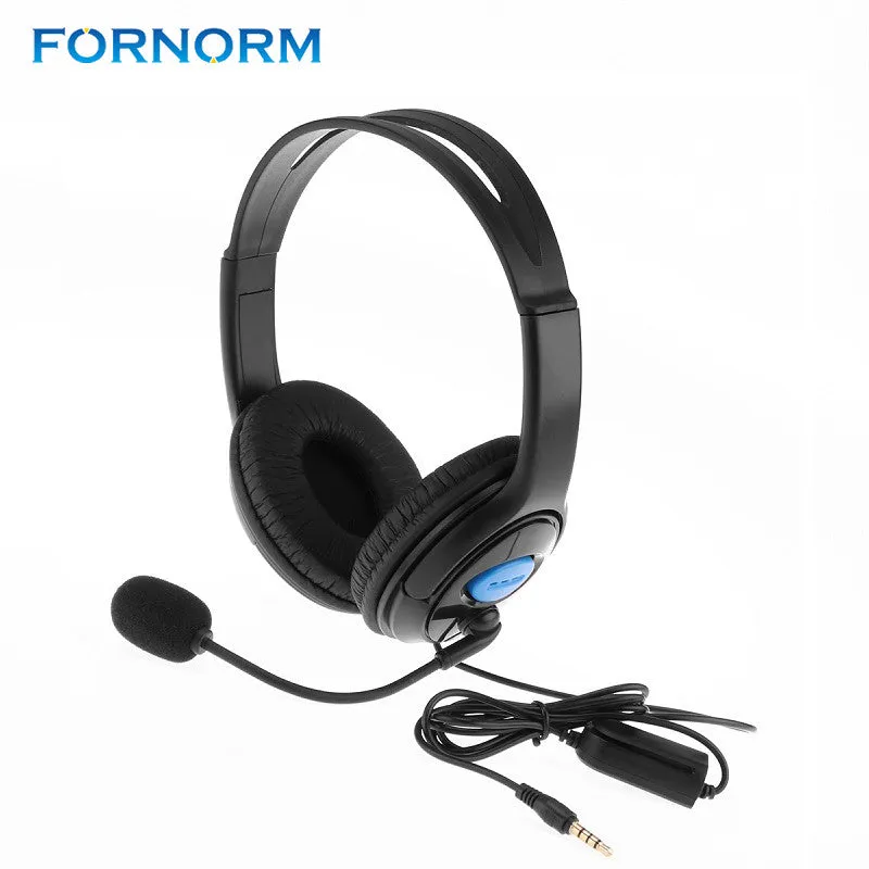 FORNORM Wired Gaming Chat Earphones Headset 3.5mm Online Live Game Headphones With Microphone Stereo Supper Bass For PS4 / XBOX