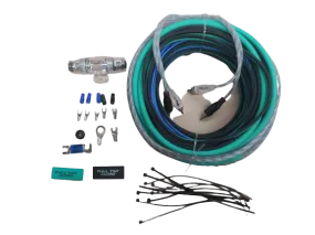 Full Tilt 8 Gauge AWG Teal/Black Amplifier/Amp Wire Kit