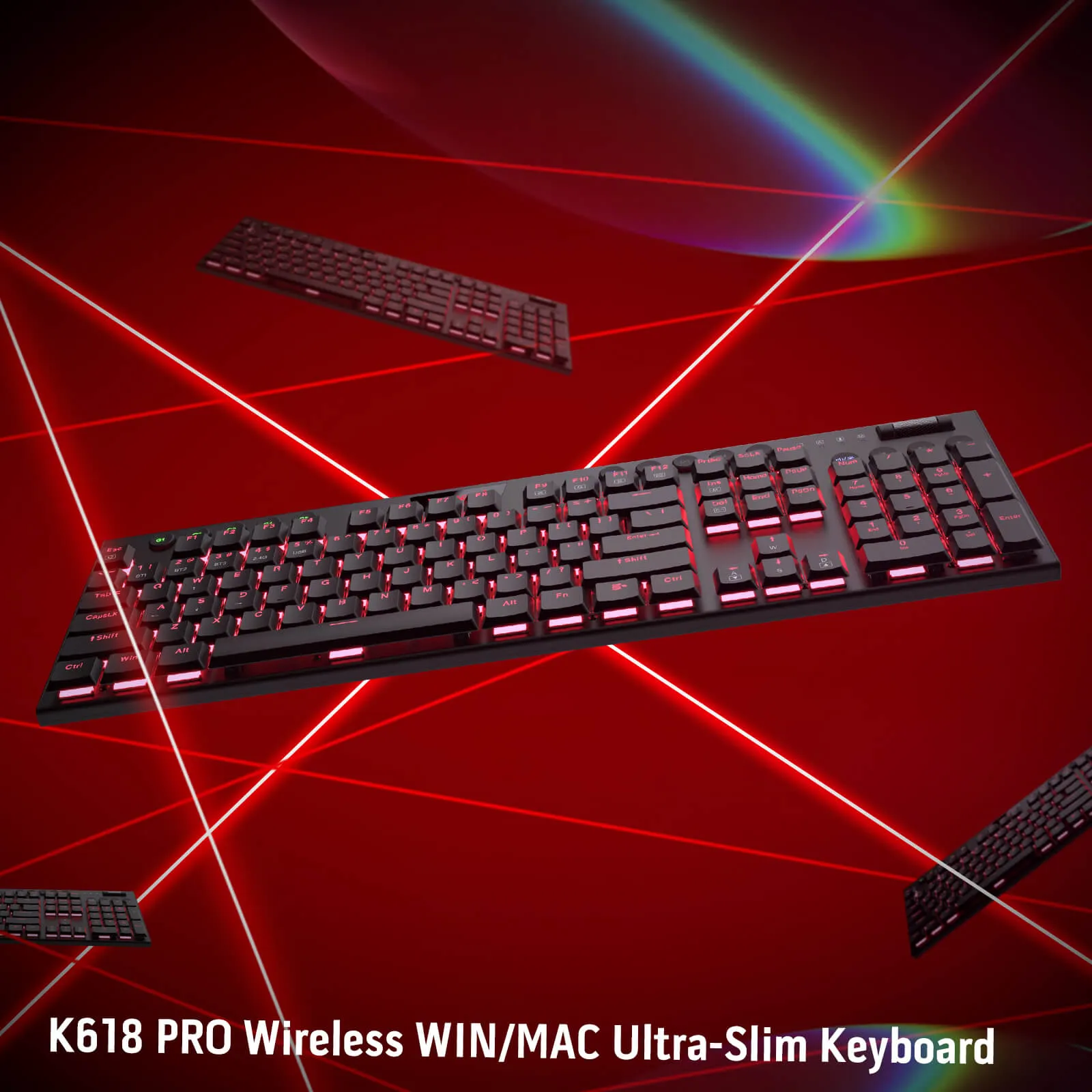 HORUS K618 Ultra-Thin, High-Performance Wireless Mechanical Keyboard for Seamless Typing Experience