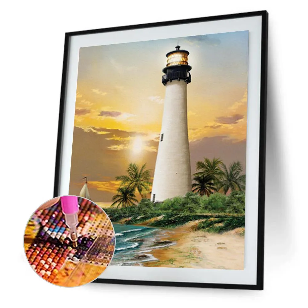 Lighthouse - 5D DIY Round Drill Diamond Painting (Canvas 30x40cm/11.81x15.71in )