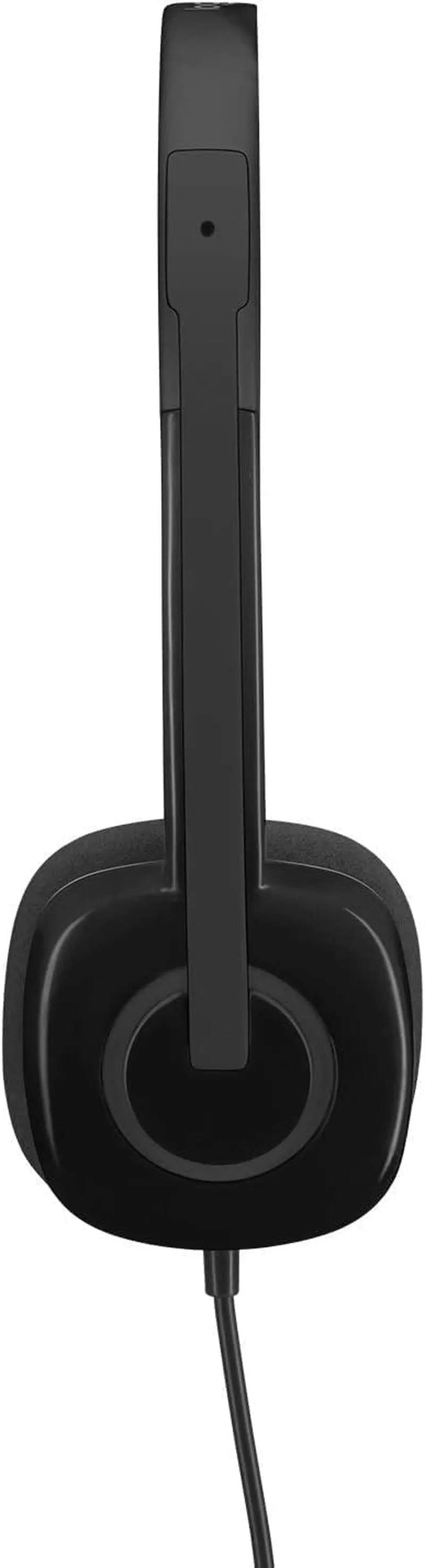 Logitech Headset H151 Wired Headset with Mic, Analog Stereo Headphones with Rotating Noise-Cancelling Microphone, 3.5 Mm Audio Jack, In-Line Controls, Black, W/Storage Pouch and Cloth, Bulk Packaging