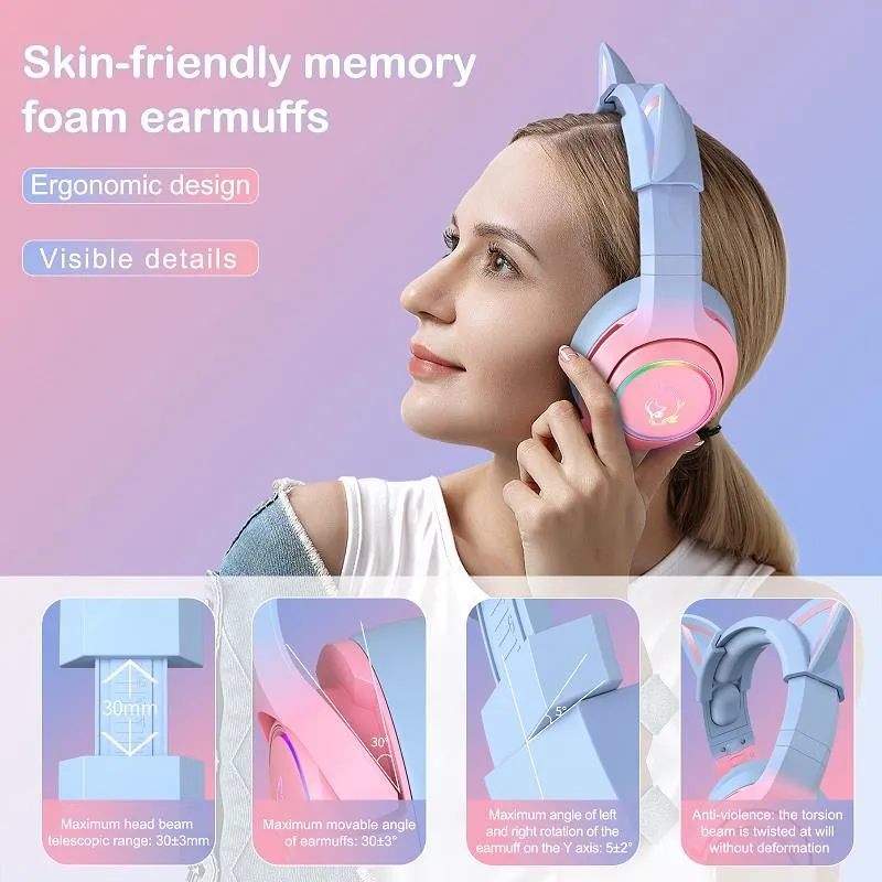 ONIKUMA K9 Gradient Cat Ear Gaming Headset