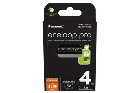 Panasonic ENELOOP PRO 1.2V 2500mAh Ni-Mh Rechargeable AA Batteries - Pack of 4