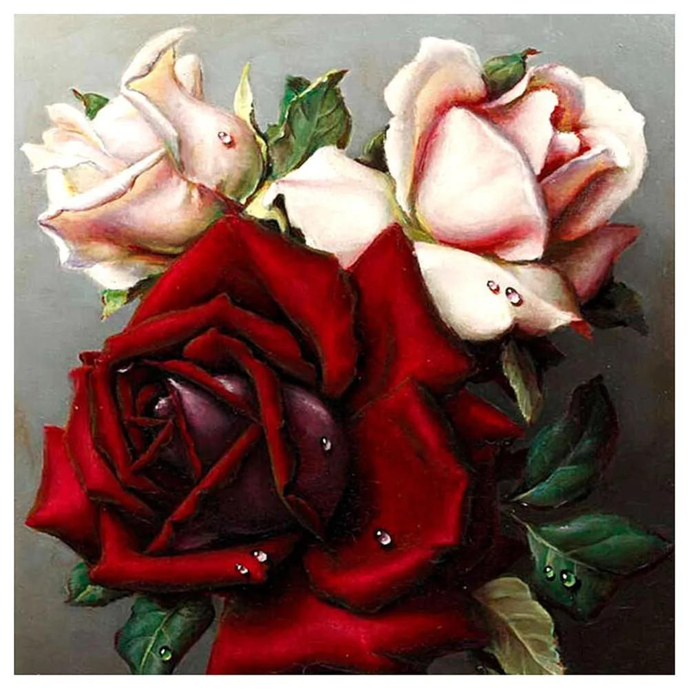 Rose Flower  - Full Diamond Painting 30x30cm