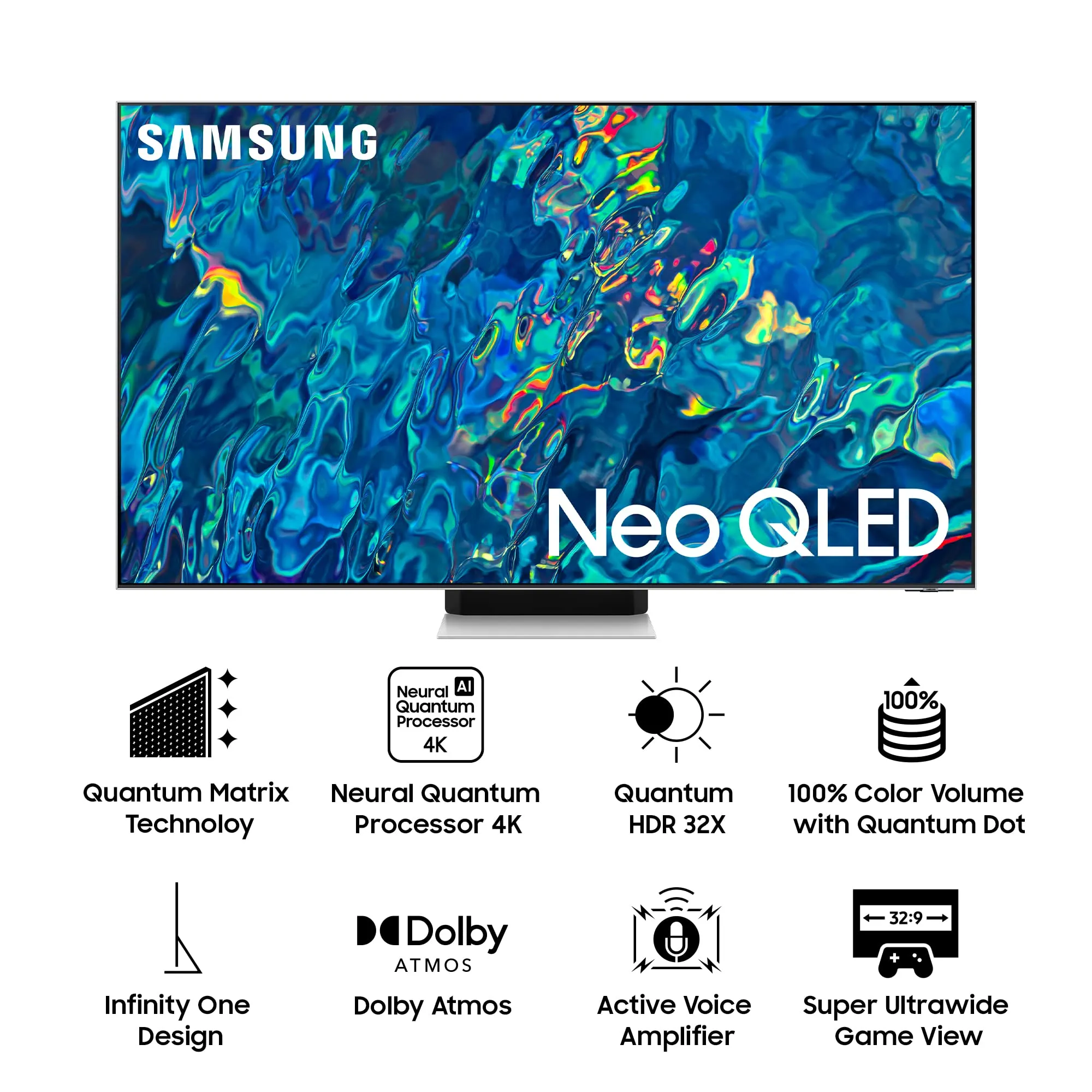 Samsung 138 cm (55 inches) 4K Ultra HD Smart NEO QLED TV QA55QN95BAKLXL (Bright Silver)