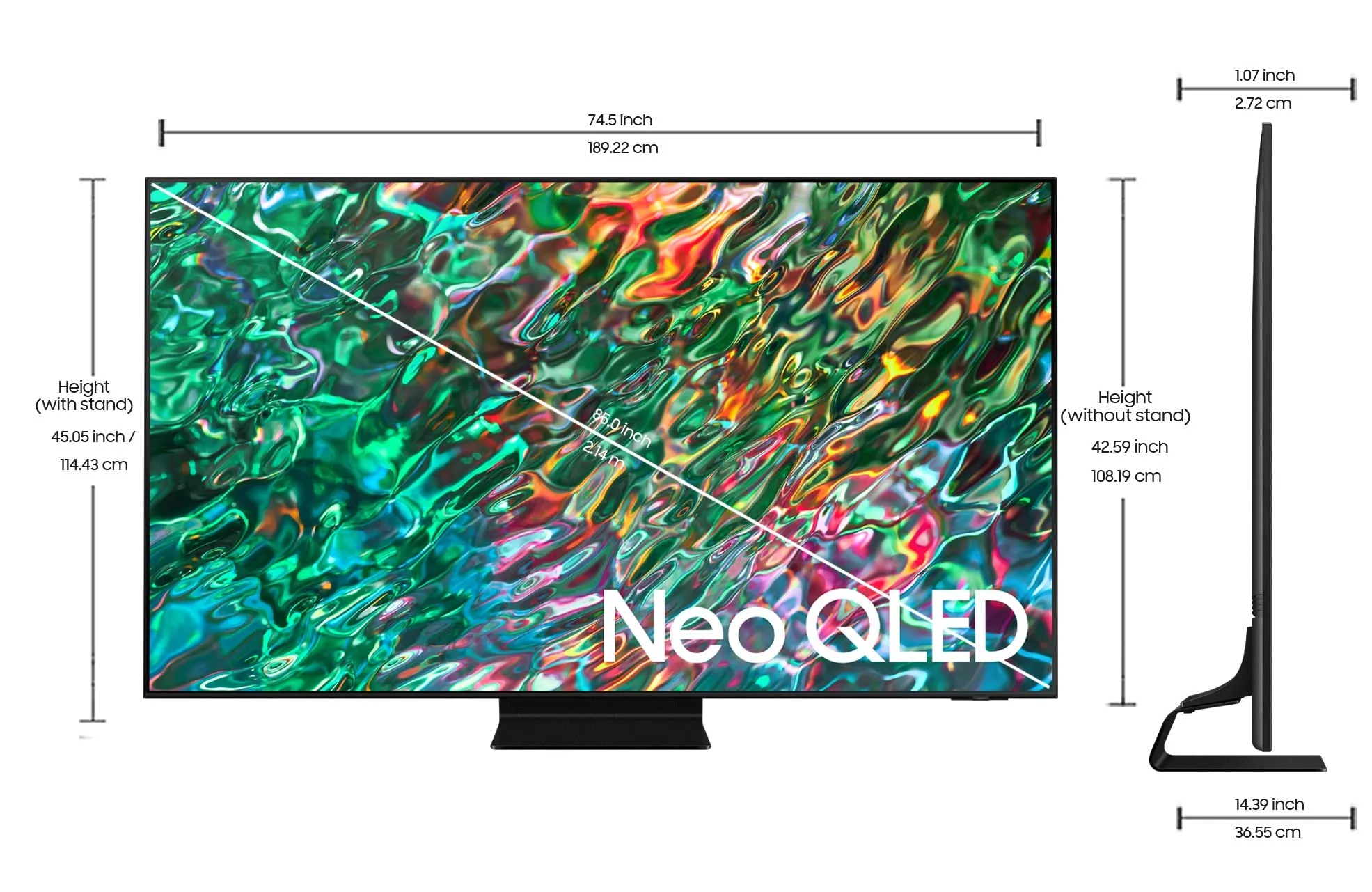 Samsung 214 cm (85 inches) 4K Ultra HD Smart Neo QLED TV QA85QN90BAKXXL (Titan Black)