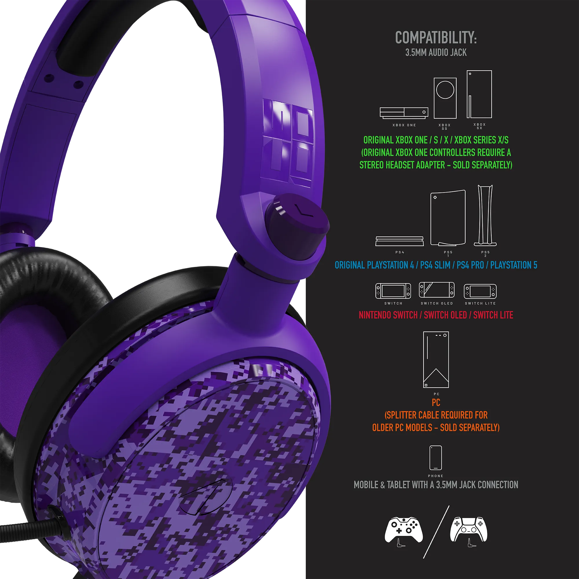 Stealth C6-100 Gaming Headset for XBOX, PS4/PS5, Switch, PC - Digital Purple