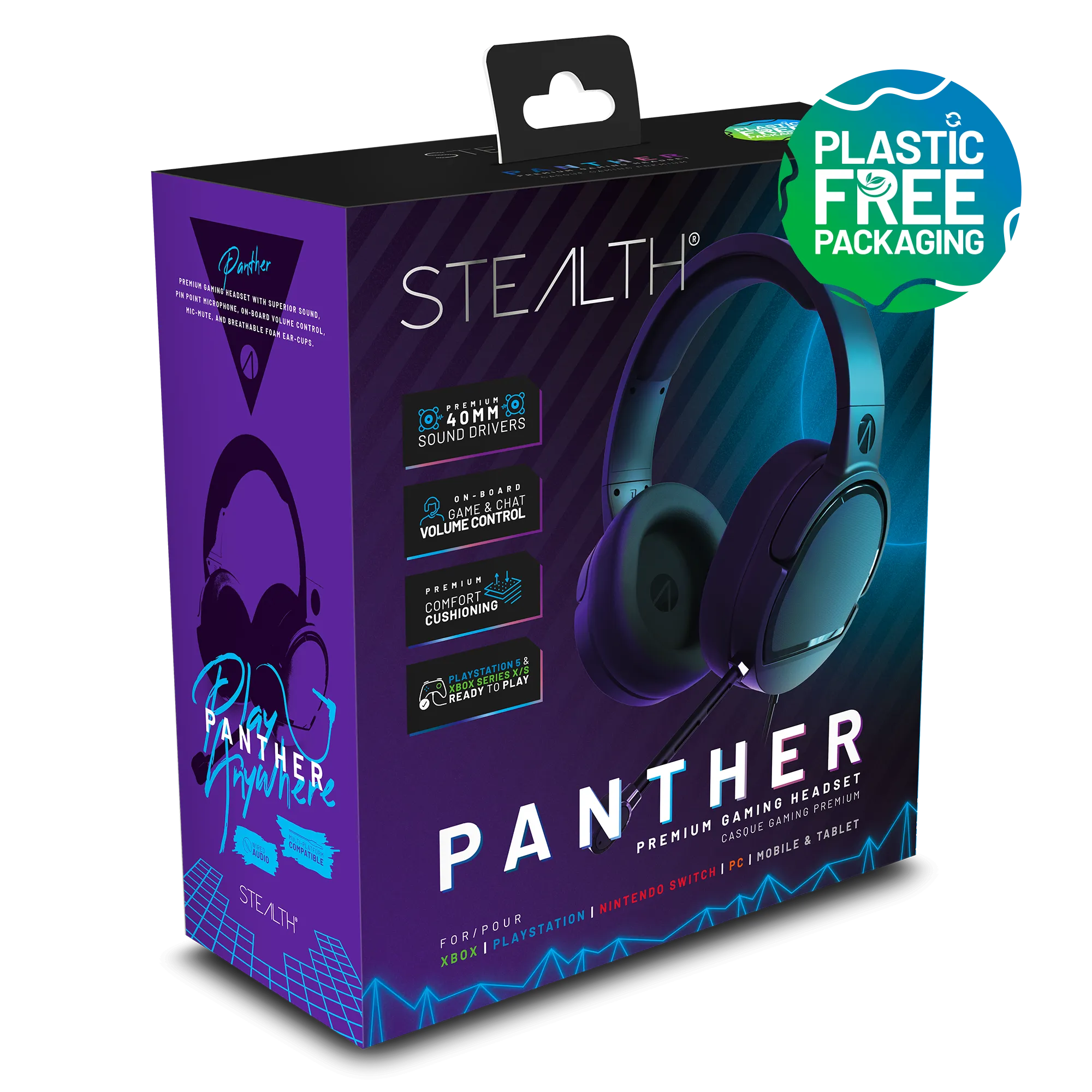 Stealth PANTHER Performance Gaming Headset for XBOX, PS4/PS5, Switch, PC - Black