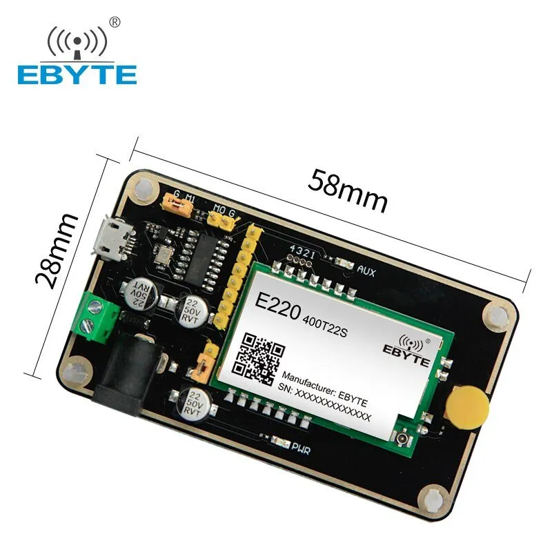 Test Board Kit for E220-400T22S Wireless Serial Port Module USB Board RF Module Ebyte E220-400TBL-01 Wireless Test Board