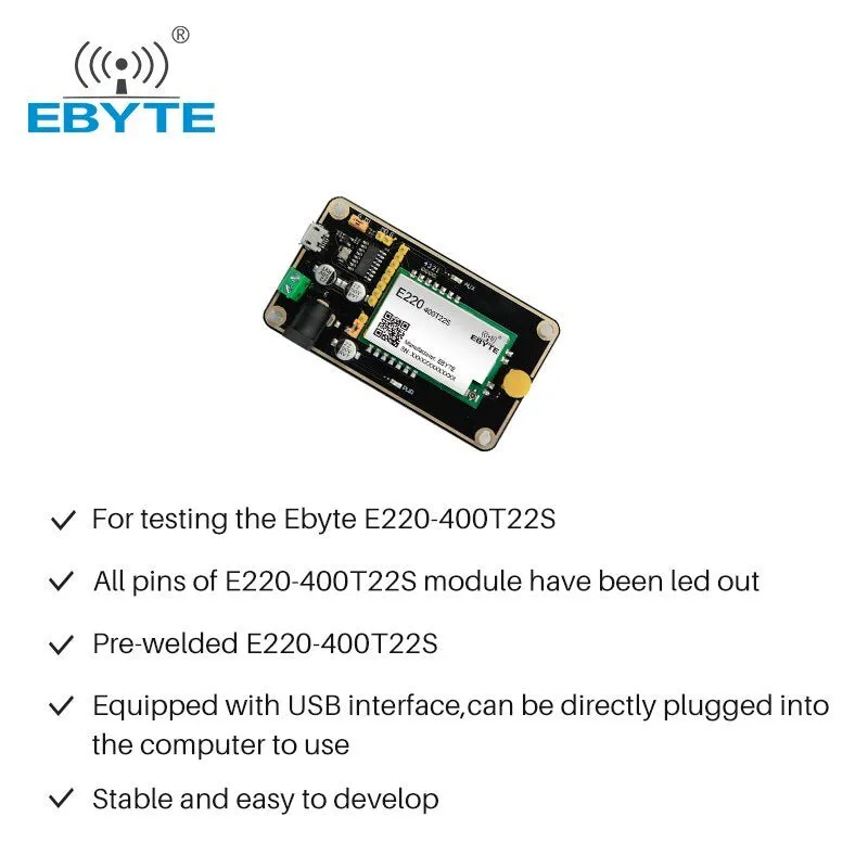 Test Board Kit for E220-400T22S Wireless Serial Port Module USB Board RF Module Ebyte E220-400TBL-01 Wireless Test Board