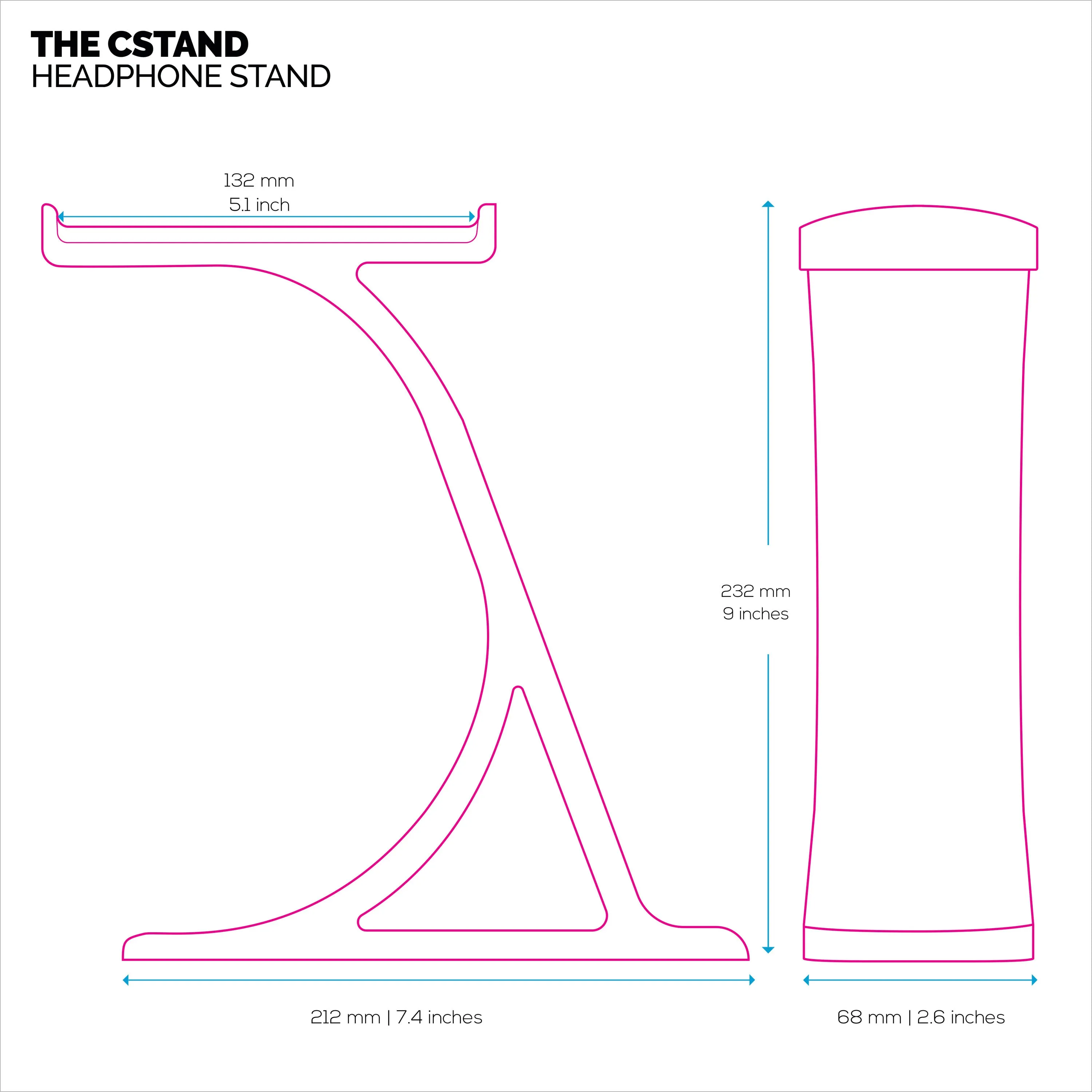 The CSTAND - Headphone Stand for Desks - Universal Design for All Gaming & Audio Headsets