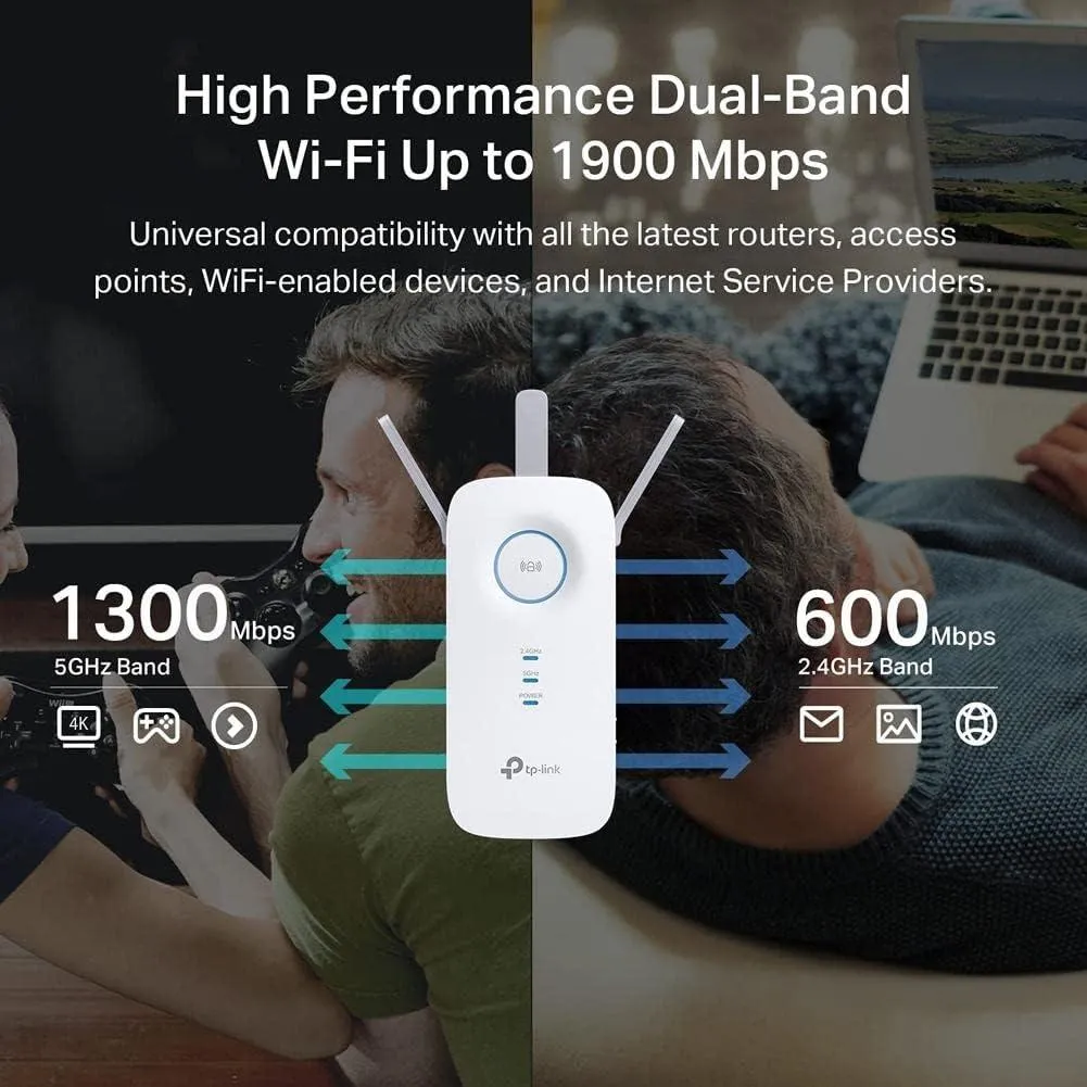 TP-Link AC1900 WiFi Extender, Covers Up to 2800 Sq.ft and 35 Devices.