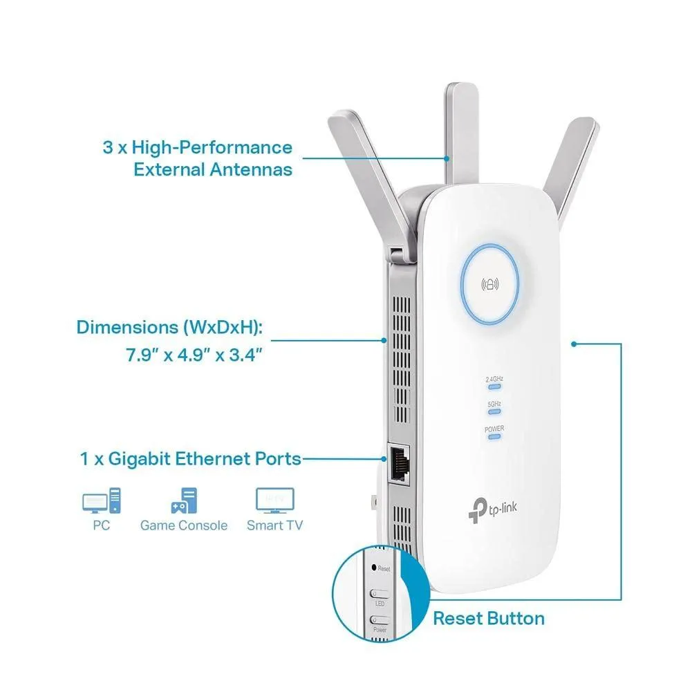 TP-Link AC1900 WiFi Extender, Covers Up to 2800 Sq.ft and 35 Devices.