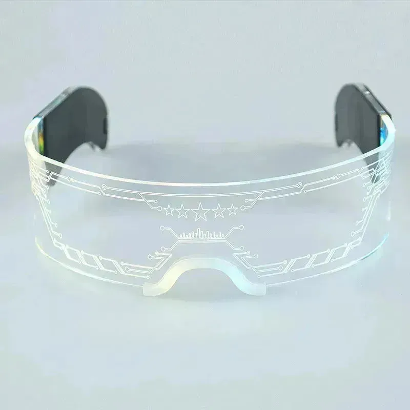 Trendy Unisex 3D Luminous LED Light up Glasses for cosplay Rave Festivals Bars Clubs Parties  Futuristic Light up Eyeglass