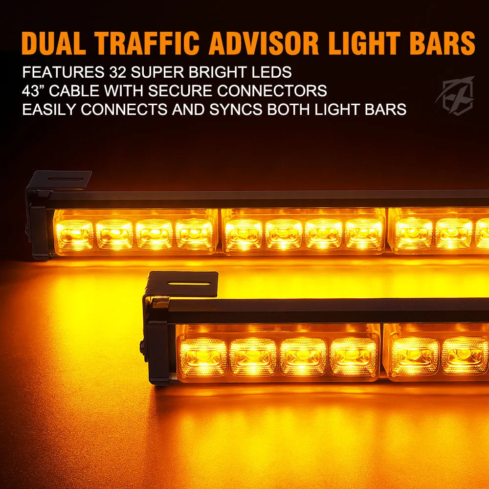 Xprite Contract G2 Series 17" Dual LED Directional Traffic Advisor Light Bars - Multiple Light Color Options